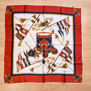 Vintage St. Germain Square Scarf, Marching Band Scarf, Made in Japan, 27x27 inch